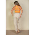 Ribbed Knit Plunge Neck Crop Top