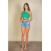 Ribbed Knit Cut Out One Shoulder Crop Top