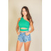 Ribbed Knit Cut Out One Shoulder Crop Top