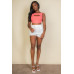 Ribbed Cut Out Front Crop Top