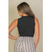 Ribbed Knit Ruched Side Sleeveless Top