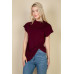 Batwing Sleeve Twist Front Tee