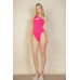 Ribbed Knit Cut Out One Shoulder Bodysuit - CC-WH2000577