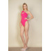 Ribbed Knit Cut Out One Shoulder Bodysuit - CC-WH2000577