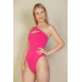 Ribbed Knit Cut Out One Shoulder Bodysuit - CC-WH2000577