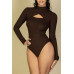 Front Cutout Long Sleeve Bodysuit - CC-WH2000578