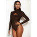 Front Cutout Long Sleeve Bodysuit - CC-WH2000578