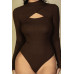 Front Cutout Long Sleeve Bodysuit - CC-WH2000578