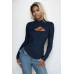 Front Cutout Long Sleeve Bodysuit - CC-WH2000578