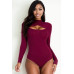 Front Cutout Long Sleeve Bodysuit - CC-WH2000578