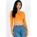 Crew Neck Long Sleeve Cropped Top