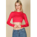 Crew Neck Long Sleeve Cropped Top
