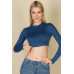 Crew Neck Long Sleeve Cropped Top