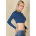Crew Neck Long Sleeve Cropped Top