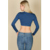 Crew Neck Long Sleeve Cropped Top
