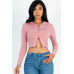 French Terry Crop Zip Up Hoodie