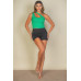 Ribbed One Shoulder Cross Strap Crop Top