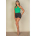 Ribbed One Shoulder Cross Strap Crop Top