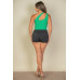 Ribbed One Shoulder Cross Strap Crop Top