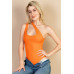 One Shoulder Cut Out Rib Knit Bodysuit - CC-WH2000584