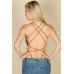 Sexy Solid Color Crisscross Back V-neck Bodysuit - CC-WH2000586