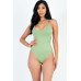 Sexy Solid Color Crisscross Back V-neck Bodysuit - CC-WH2000586
