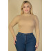 Plus Ribbed Turtle Neck Long Sleeve Bodysuit - CC-WH2000587