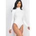 Ribbed Turtle Neck Long Sleeve Bodysuit - CC-WH2000588