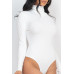 Ribbed Turtle Neck Long Sleeve Bodysuit - CC-WH2000588