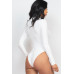 Ribbed Turtle Neck Long Sleeve Bodysuit - CC-WH2000588