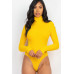 Ribbed Turtle Neck Long Sleeve Bodysuit - CC-WH2000588