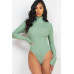 Ribbed Turtle Neck Long Sleeve Bodysuit - CC-WH2000588