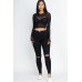 Sexy Sheer Mesh Long Sleeve Crop Top