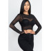 Sexy Sheer Mesh Long Sleeve Crop Top