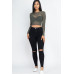 Sexy Sheer Mesh Long Sleeve Crop Top
