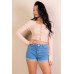 Ribbed Long Sleeve Snap Button Down Crop Top