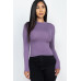 Mock Neck Solid Long Sleeve Top