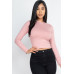 Mock Neck Solid Long Sleeve Top