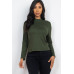 Mock Neck Solid Long Sleeve Top