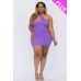 Plus Size One Shoulder Bodycon Mini Dress