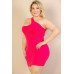 Plus Size One Shoulder Bodycon Mini Dress