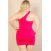 Plus Size One Shoulder Bodycon Mini Dress