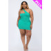 Plus Size One Shoulder Bodycon Mini Dress