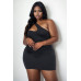 Plus Size One Shoulder Bodycon Mini Dress