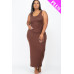 Plus Size Solid Basic Maxi Dress
