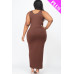 Plus Size Solid Basic Maxi Dress
