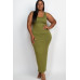 Plus Size Solid Basic Maxi Dress