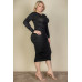 Plus Size Ruched Long Sleeve Midi Dress