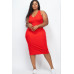 Plus Size Ribbed Sleeveless Bodycon Midi Dress