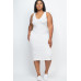 Plus Size Ribbed Sleeveless Bodycon Midi Dress